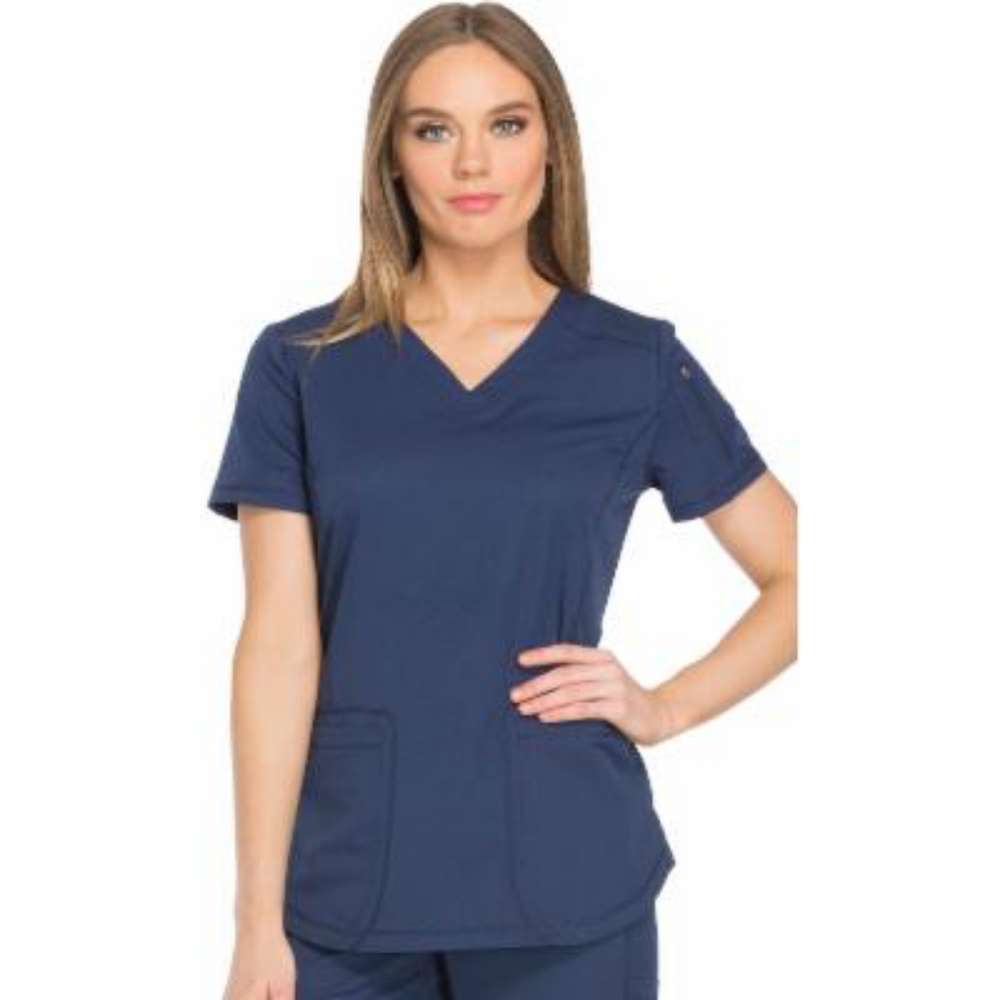 Dickies Dynamix Medical Scrubs Top for Women V-Neck DK730 XXS Navy